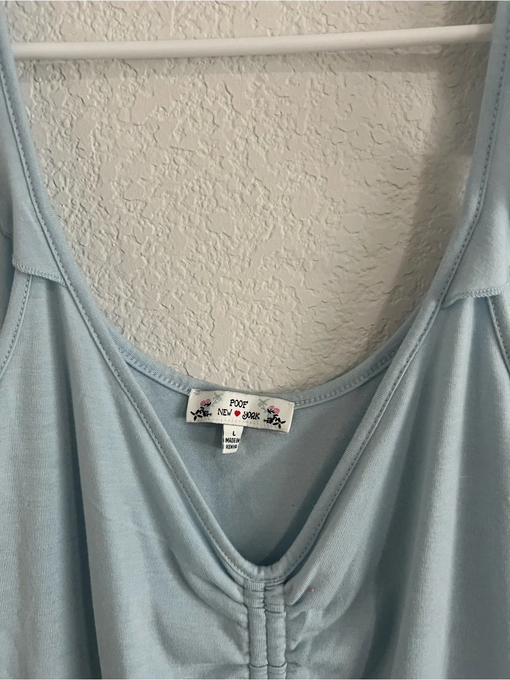 Forever 21 Light Blue Ruffle-Shoulder Drawstring Camisole - Picture 2 of 2